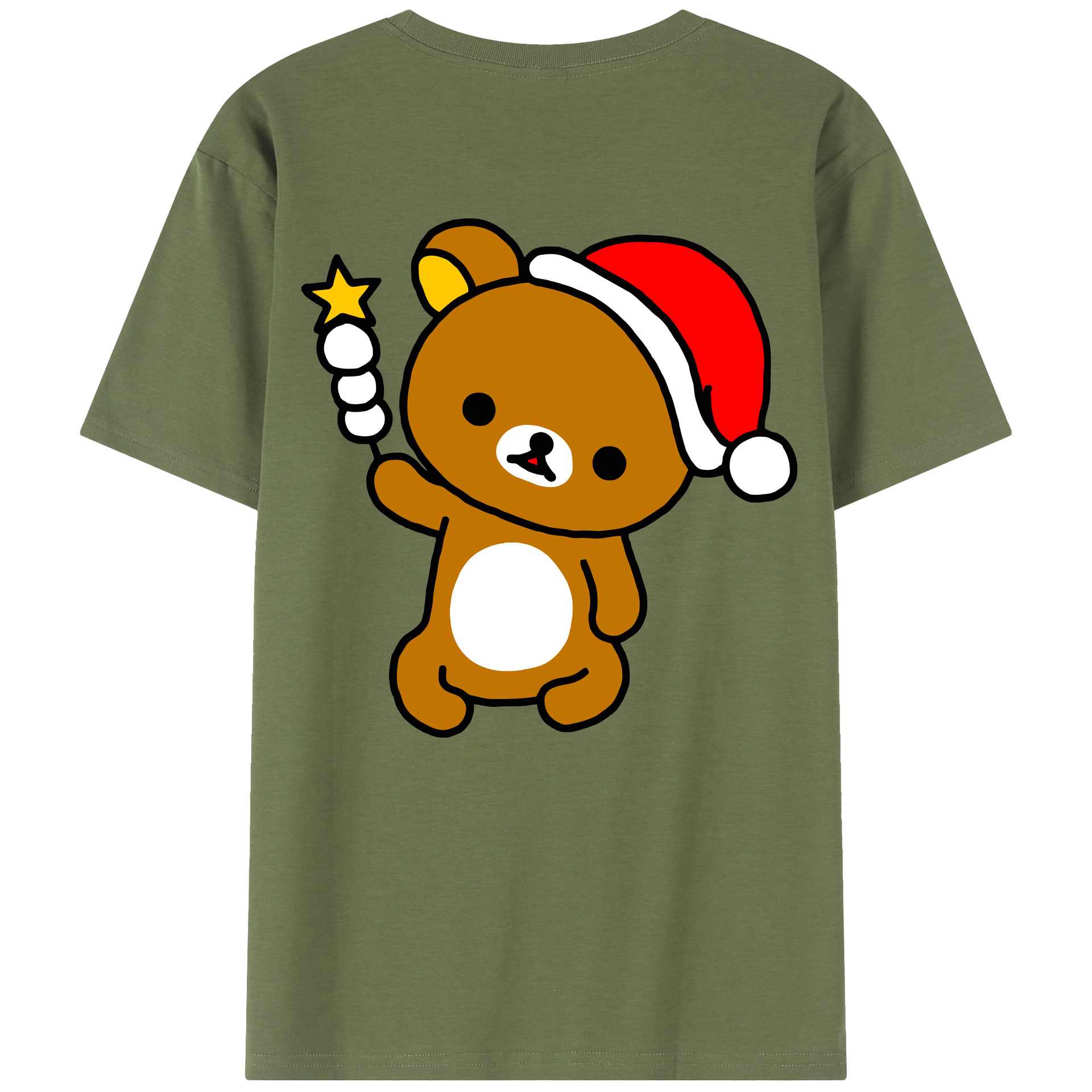（画像用） リラックマ リラックマ キイロイトリ Rilakkuma Korilakkuma Kiiroitori 綿100％半袖Tシャツ（背面プリント）